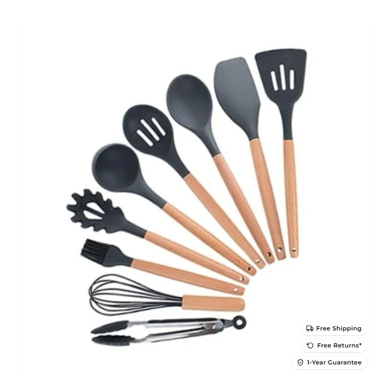 Rustic Kitchen Utensils with Wooden Handles | Kalsten