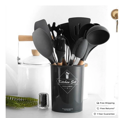 Rustic Kitchen Utensils with Wooden Handles | Kalsten
